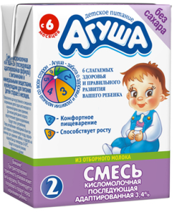 Смесь детская кисломолочная стерилизованная «Агуша 2»